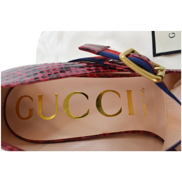 Gucci Sylvie Pumps Python Leather Multicolor inner logo