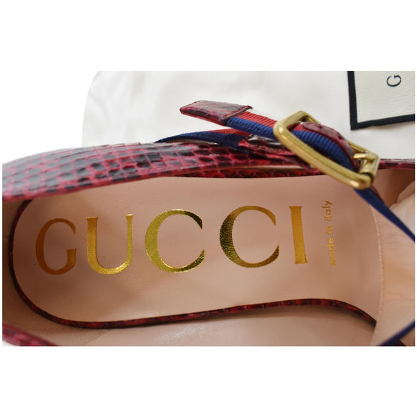 Gucci Sylvie Pumps Python Leather Multicolor inner logo