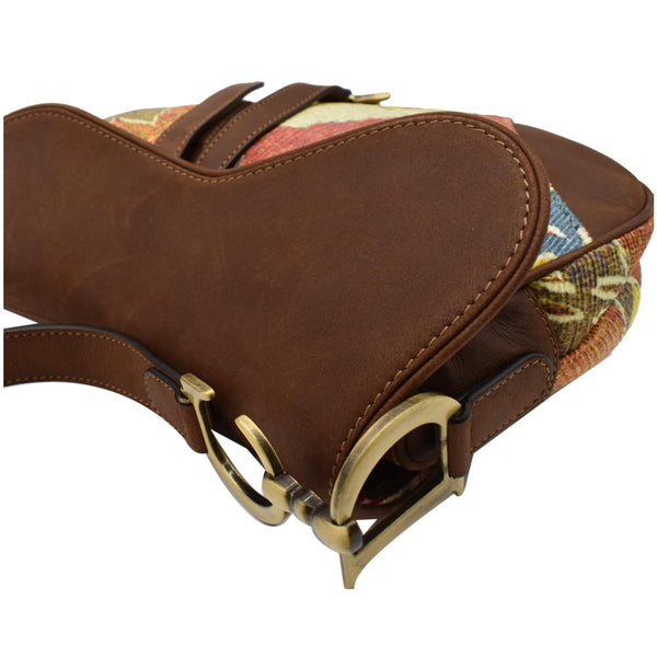 Christain Dior Impression Kilim Tapestry Canvas Saddle Bag