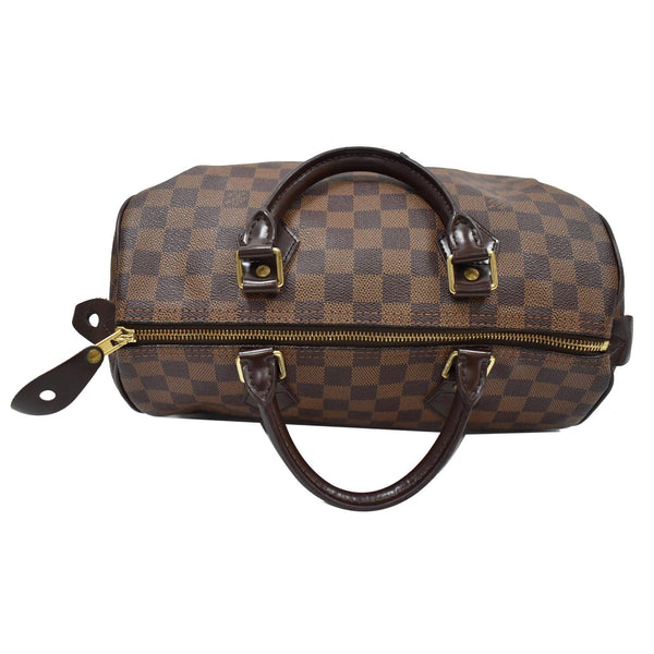 Louis Vuitton Speedy 30 Damier Ebene Satchel Bag - top zip view | DDH