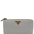 PRADA Saffiano Leather Long Wallet White