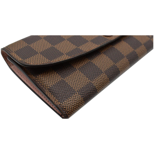 LOUIS VUITTON Emilie Damier Ebene Wallet Brown
