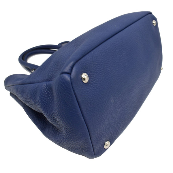 PRADA Vitello Daino Pebbled Leather Tote Bag Blue