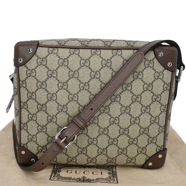 Gucci GG Supreme Monogram Canvas Shoulder Bag Beige.