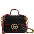 GUCCI GG Marmont Mini Top Handle Shoulder Bag 583571 Black/Cerise