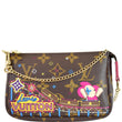 LOUIS VUITTON Mini Pochette Christmas Monogram Canvas Accessoires Pouch Brown