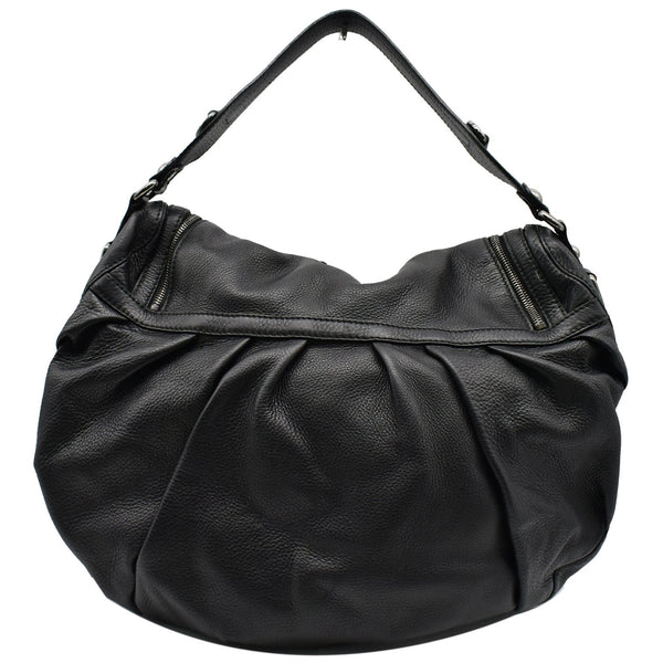 GUCCI Icon Bit Medium Pebbled Leather Shoulder Bag Black 228584