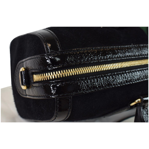 GUCCI Ophidia GG Suede Web Top Handle Shoulder Bag Black 524532