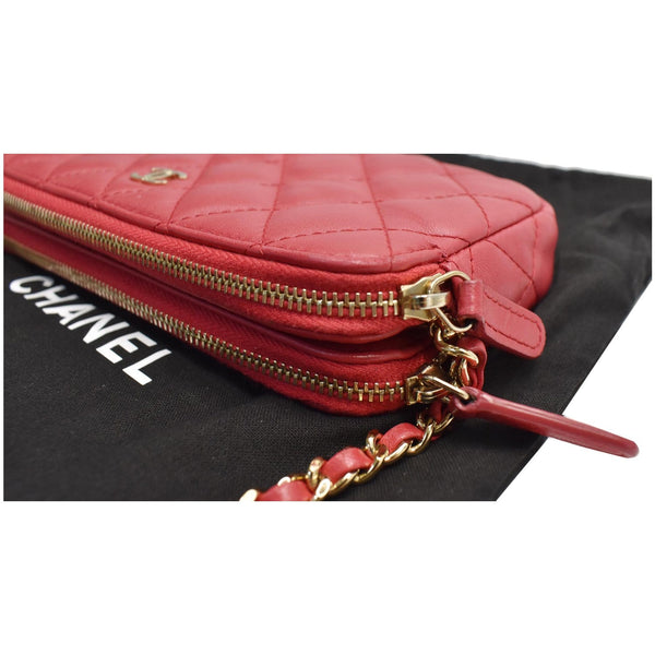Chanel Double Zip Wallet On Chain WOC Preowned Handbag