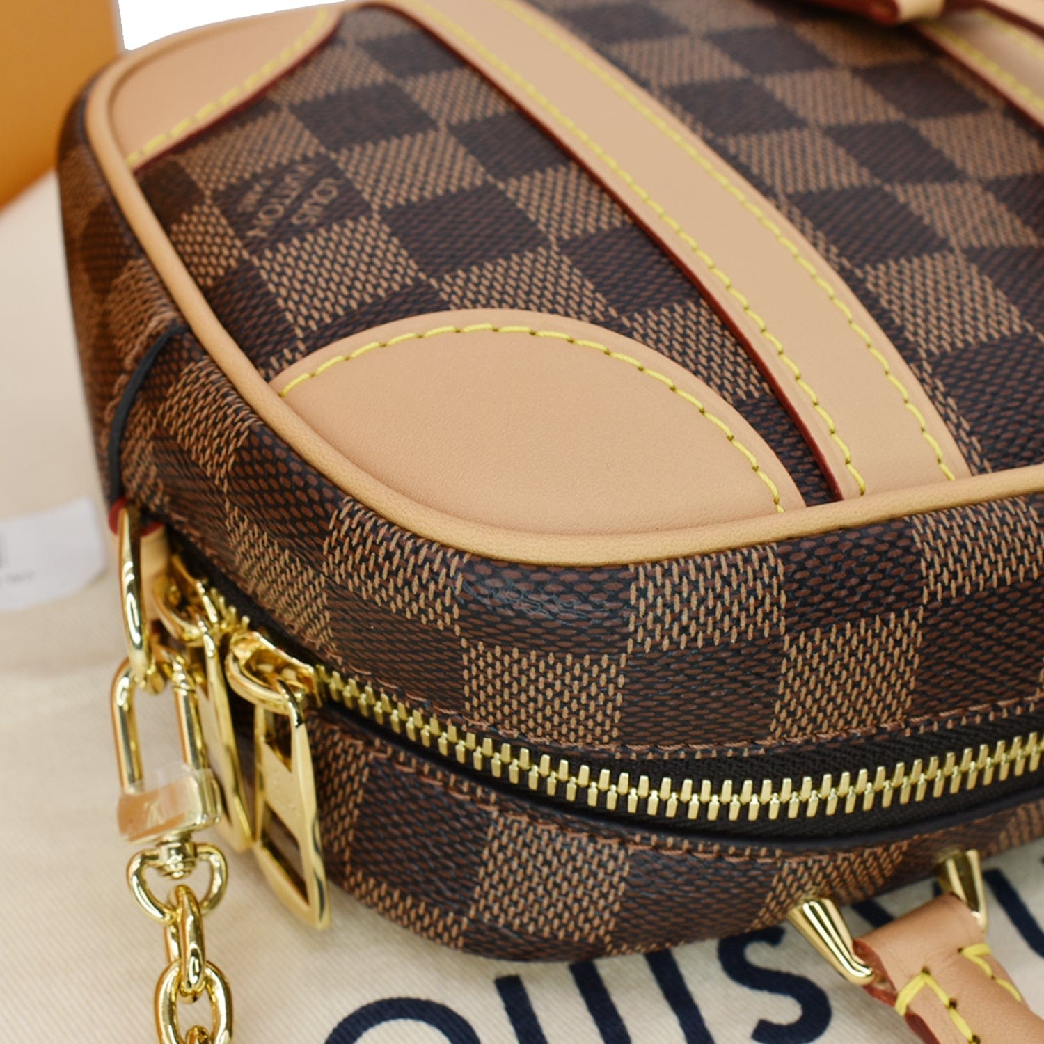 Louis Vuitton Valisette Souple BB Bag Damier Canvas Leather In
