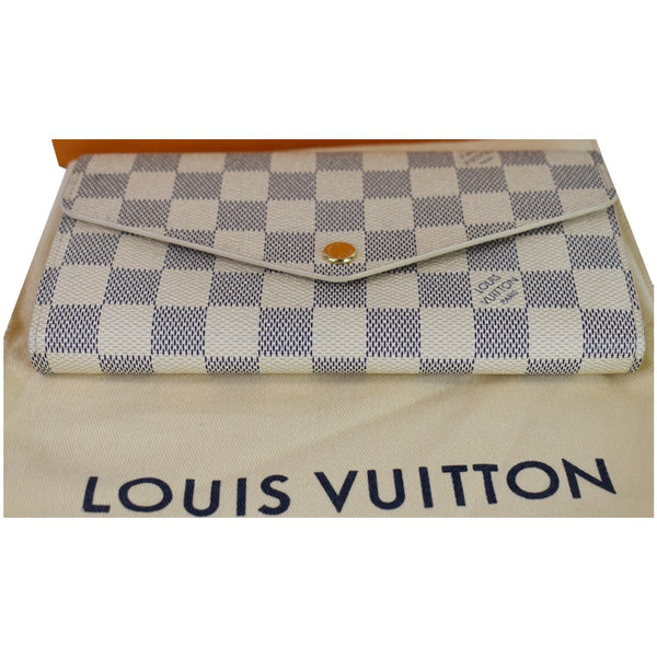 Louis Vuitton Damier Azur Sarah Wallet For Women White  - top closed