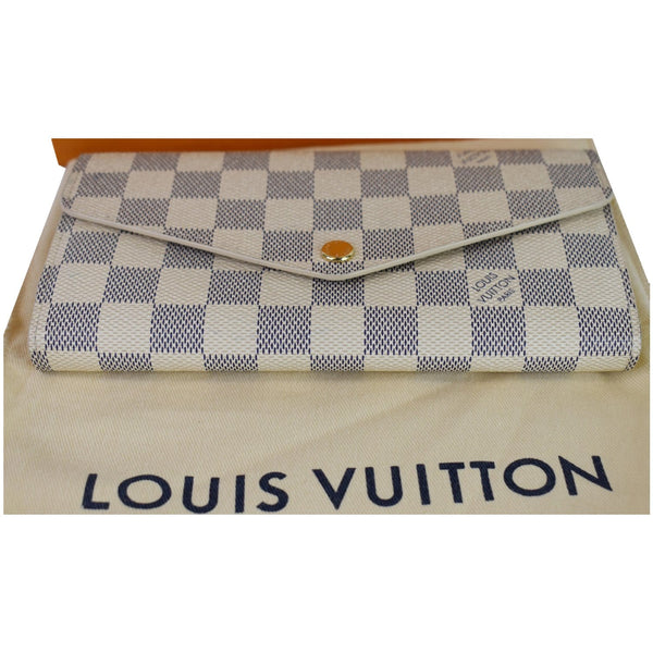 Louis Vuitton Damier Azur Sarah Wallet For Women White  - top closed