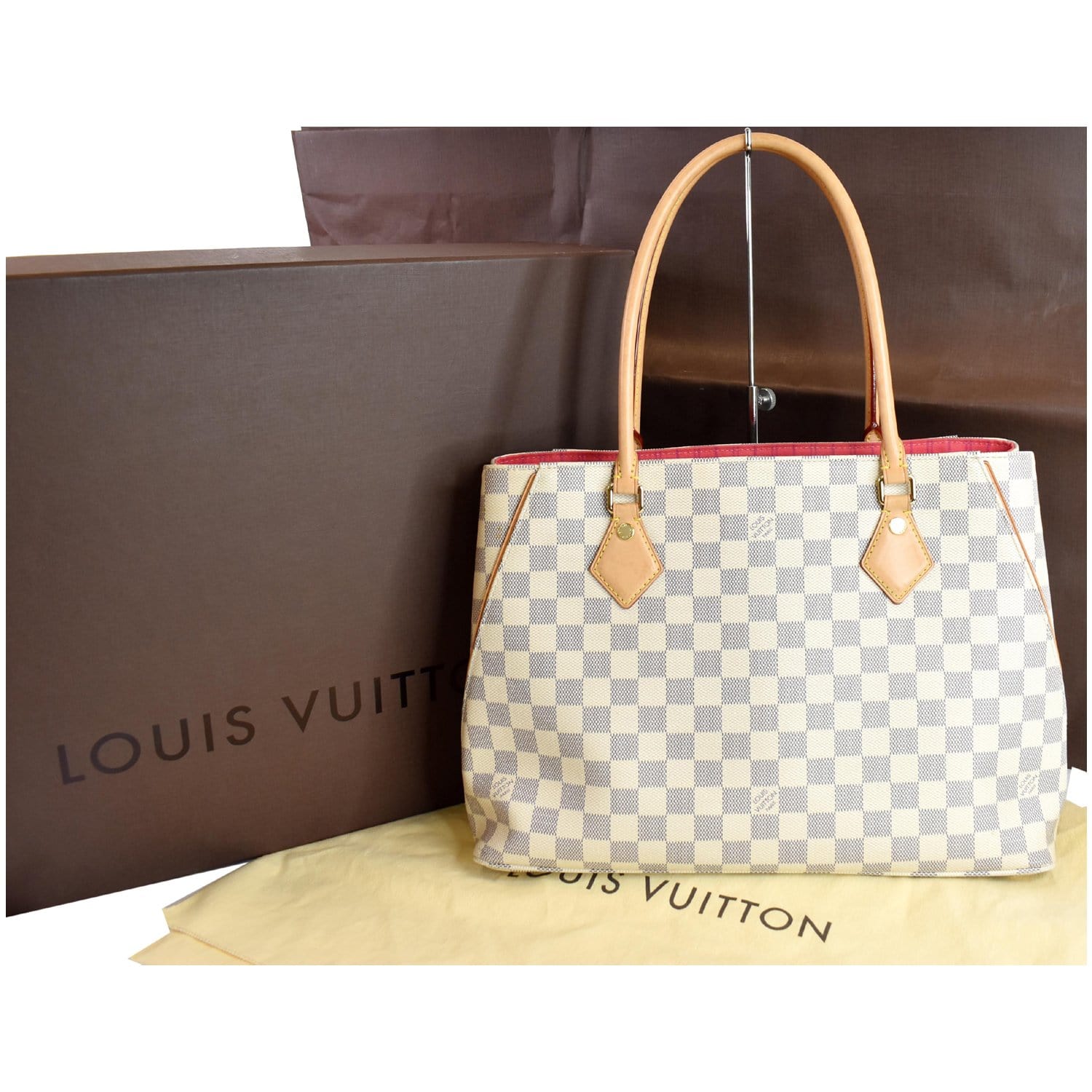 White Louis Vuitton Damier Azur Calvi Tote Bag