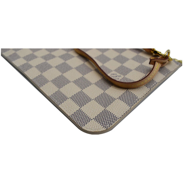 LOUIS VUITTON Neverfull GM Damier Azur Pochette Wristlet Pouch White