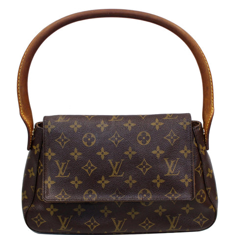 LOUIS VUITTON Looping PM Monogram Canvas Satchel Bag Bown