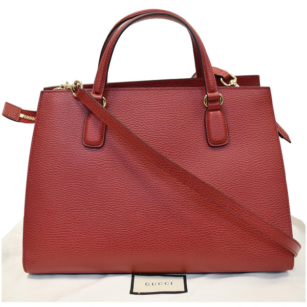 GUCCI Soho Disco Top Handle Pebbled Leather Shoulder Bag Red 607721
