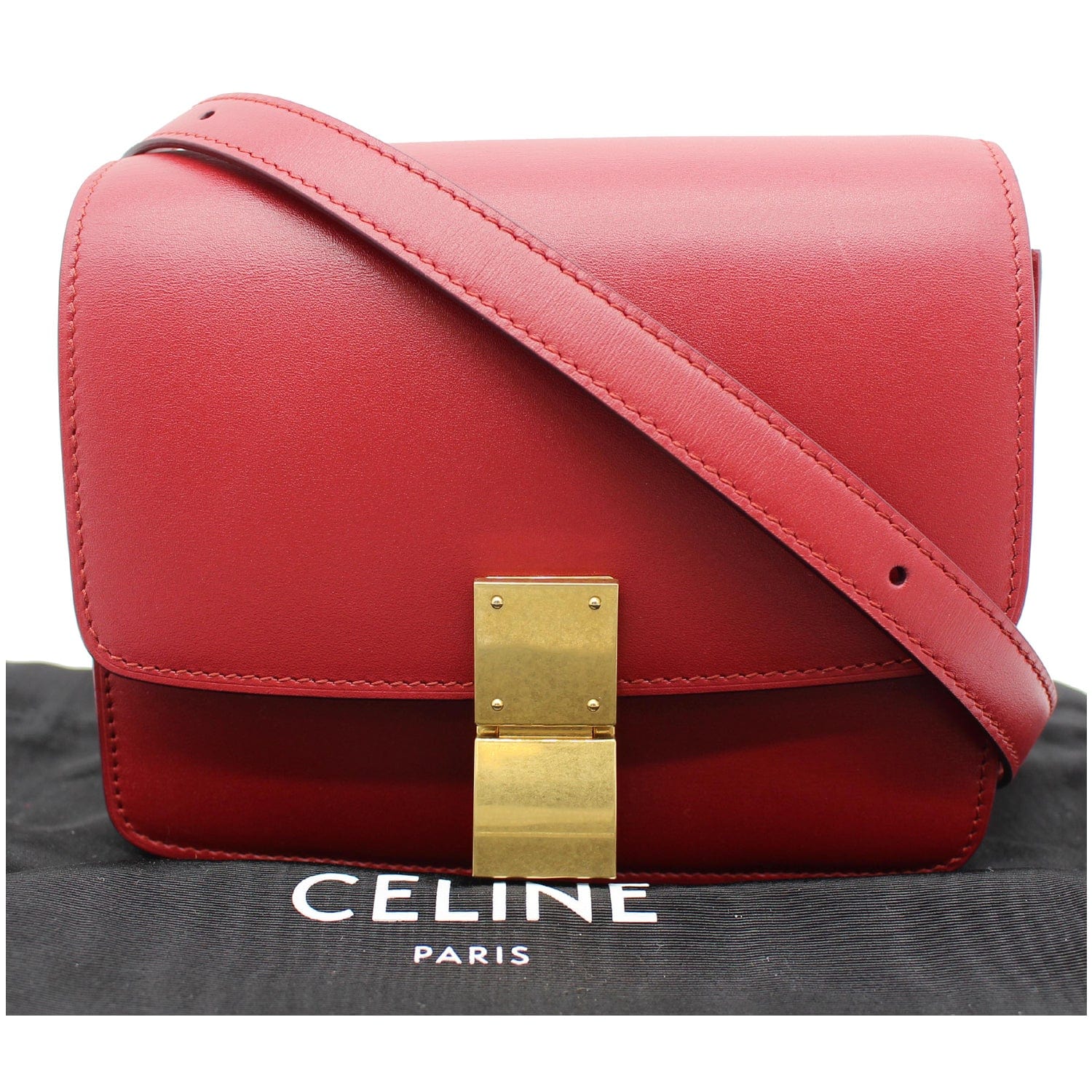 Celine Small Classic Box Leather Flap Shoulder Bag