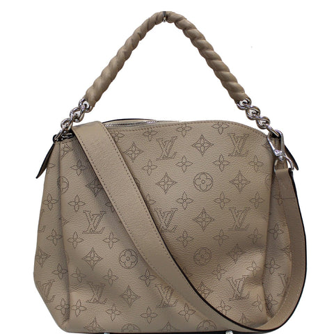 LOUIS VUITTON Mahina Babylone Chain BB Leather Shoulder Bag Galet