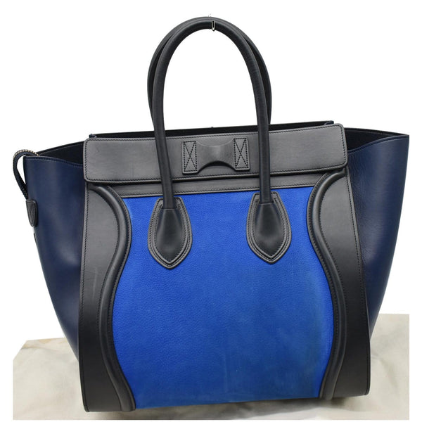 CELINE Mini Luggage Nubuck Calfskin Suede Leather Tote Bag Tri-Color