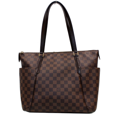 LOUIS VUITTON Totally MM Damier Ebene Shoulder Bag Brown