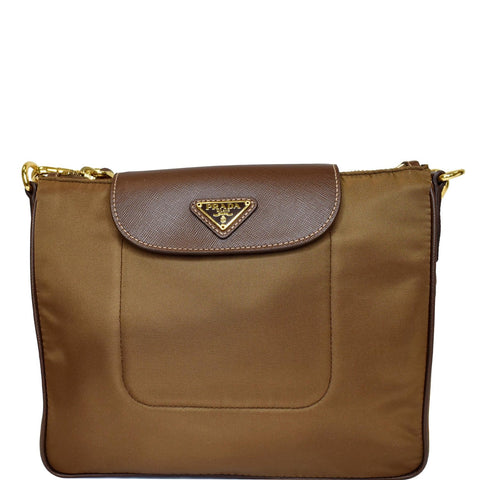PRADA Convertible Tessuto Nylon Tote Shoulder Bag Light Brown