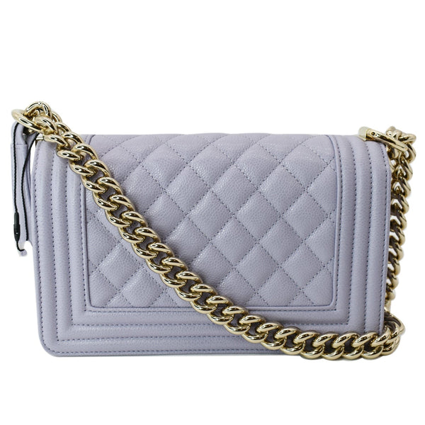 CHANEL CC Boy Small Caviar Leather Shoulder Bag Lavender