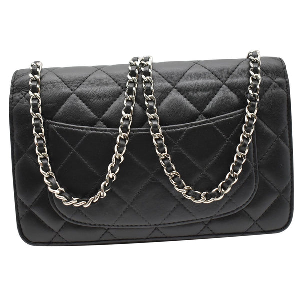 CHANEL WOC Lambskin Leather Chain Crossbody Bag Black