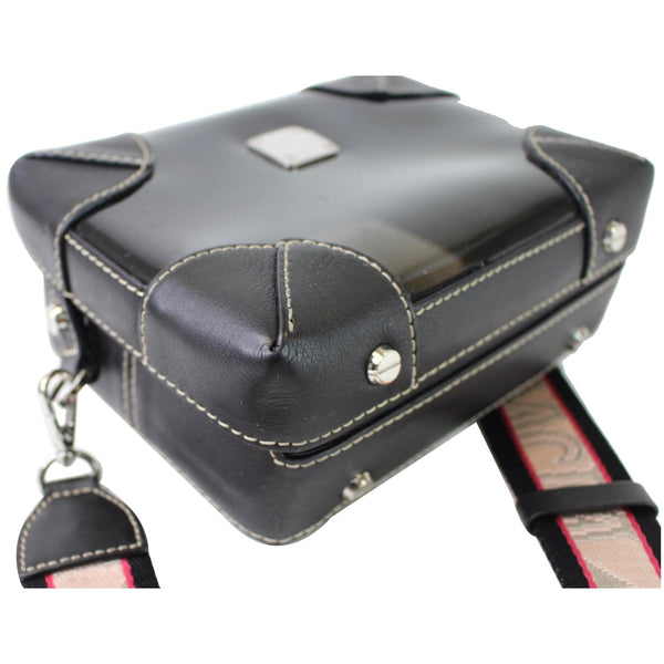 MCM Berlin Soft Clear Leather Crossbody Box Bag Black