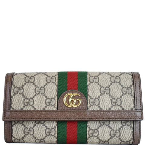 Gucci Ophidia GG Continental Supreme Canvas Wallet Beige 523153