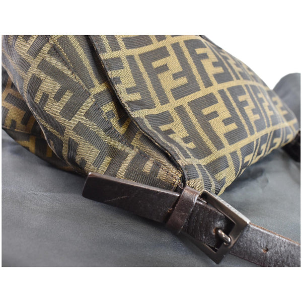 FENDI Zucchino Canvas Mini Mama Baguette Shoulder Bag Brown