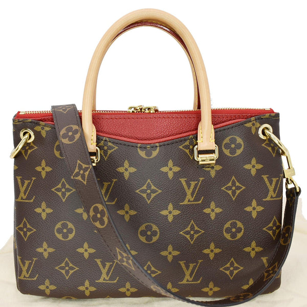 LOUIS VUITTON Pallas BB Monogram Canvas Satchel Crossbody Bag Brown