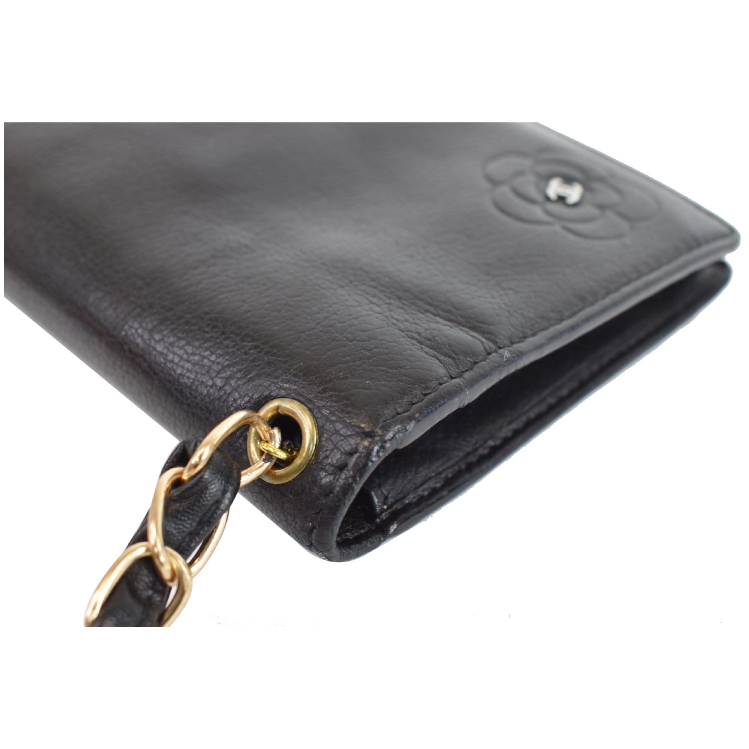 Chanel Camellia Leather Wallet on Chain Shoulder Bag