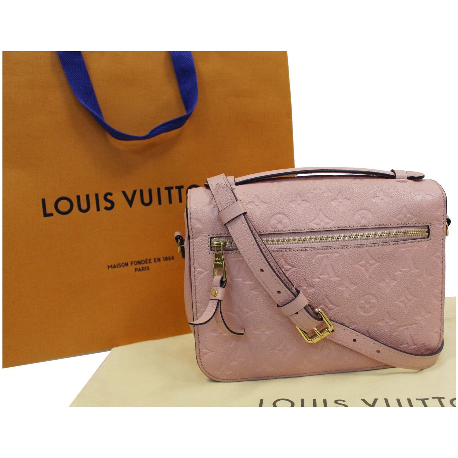 Louis Vuitton, Bags, Louis Vuitton Pochette Metis Empreinte Pink Rose  Poudre Leather Bag