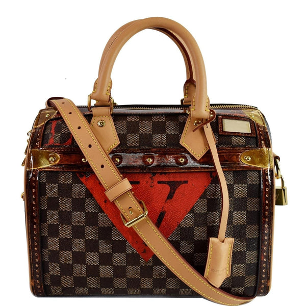 LOUIS VUITTON  Time Trunk Speedy 25 Bandouliere Damier Shoulder Bag Black