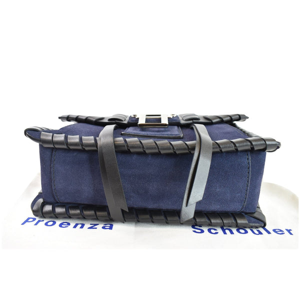 PROENZA SCHOULER Hava Whipstitch Leather Chain Shoulder Bag Navy Blue