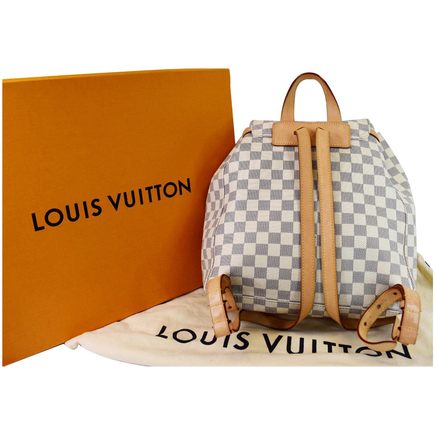 louis vuitton backpack sperone monogram Louis Vuitton Sperone Damier Azur Backpack Bag White