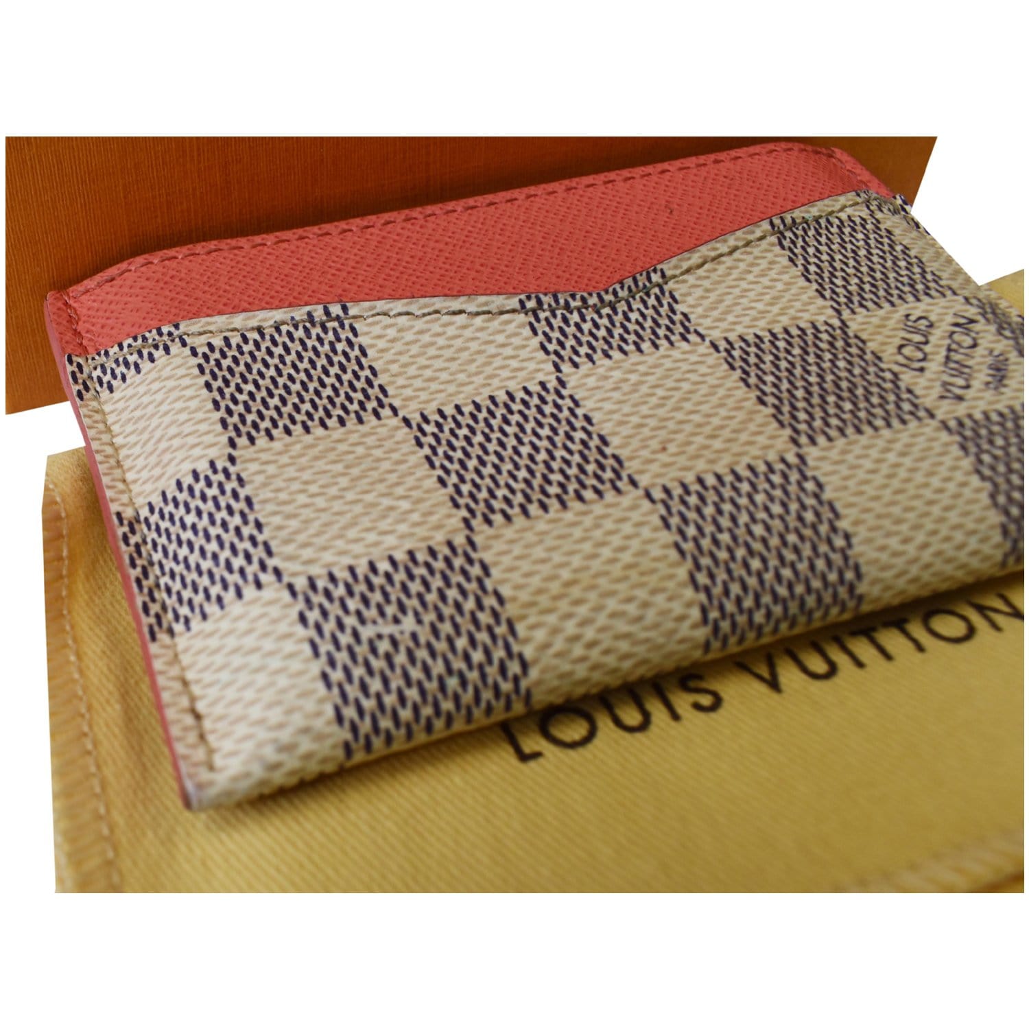Louis Vuitton Damier Azur Studded Card Holder Case White Pink N64613 –  Gaby's Bags