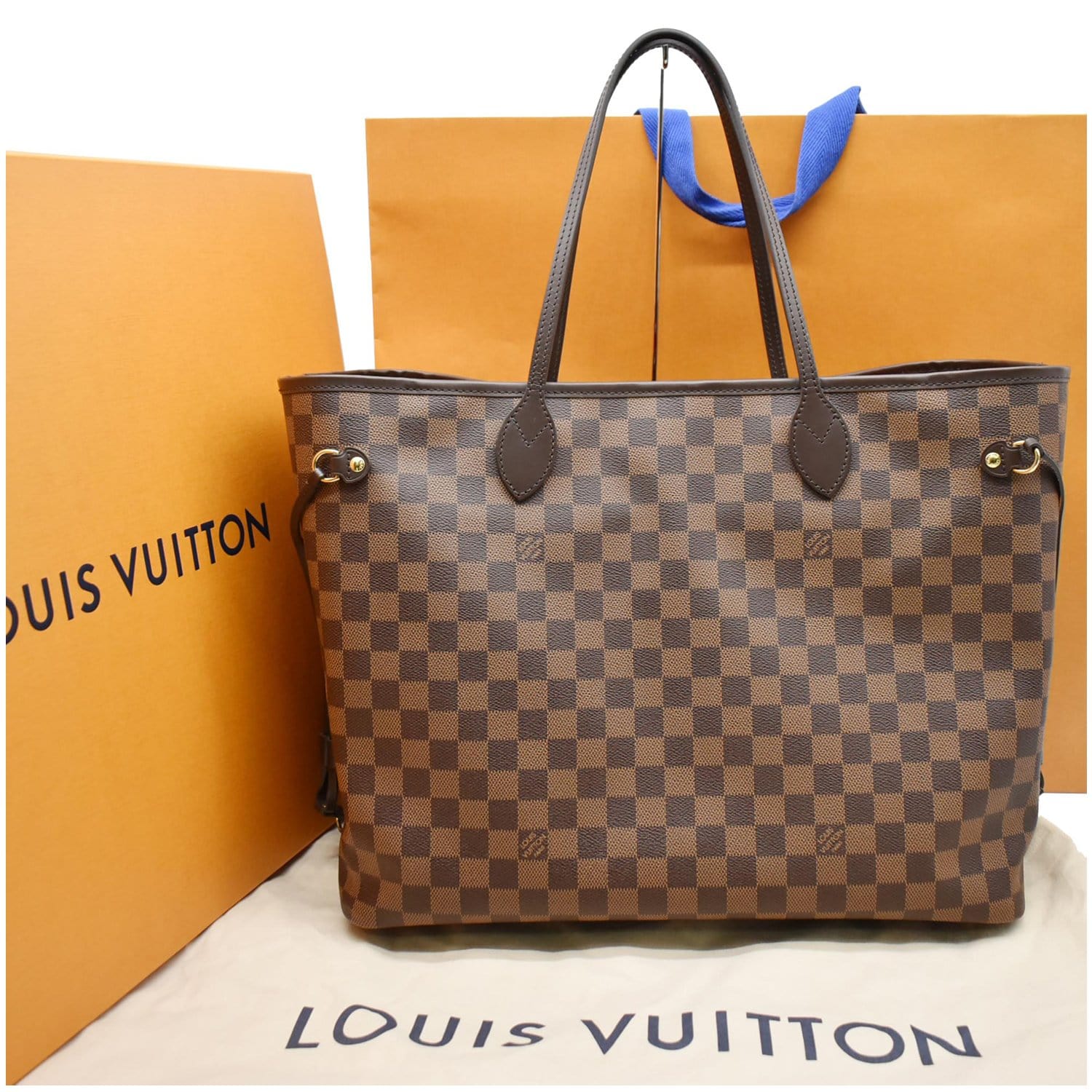Louis Vuitton Neverfull MM Damier Ebene Tote Bag - DDH