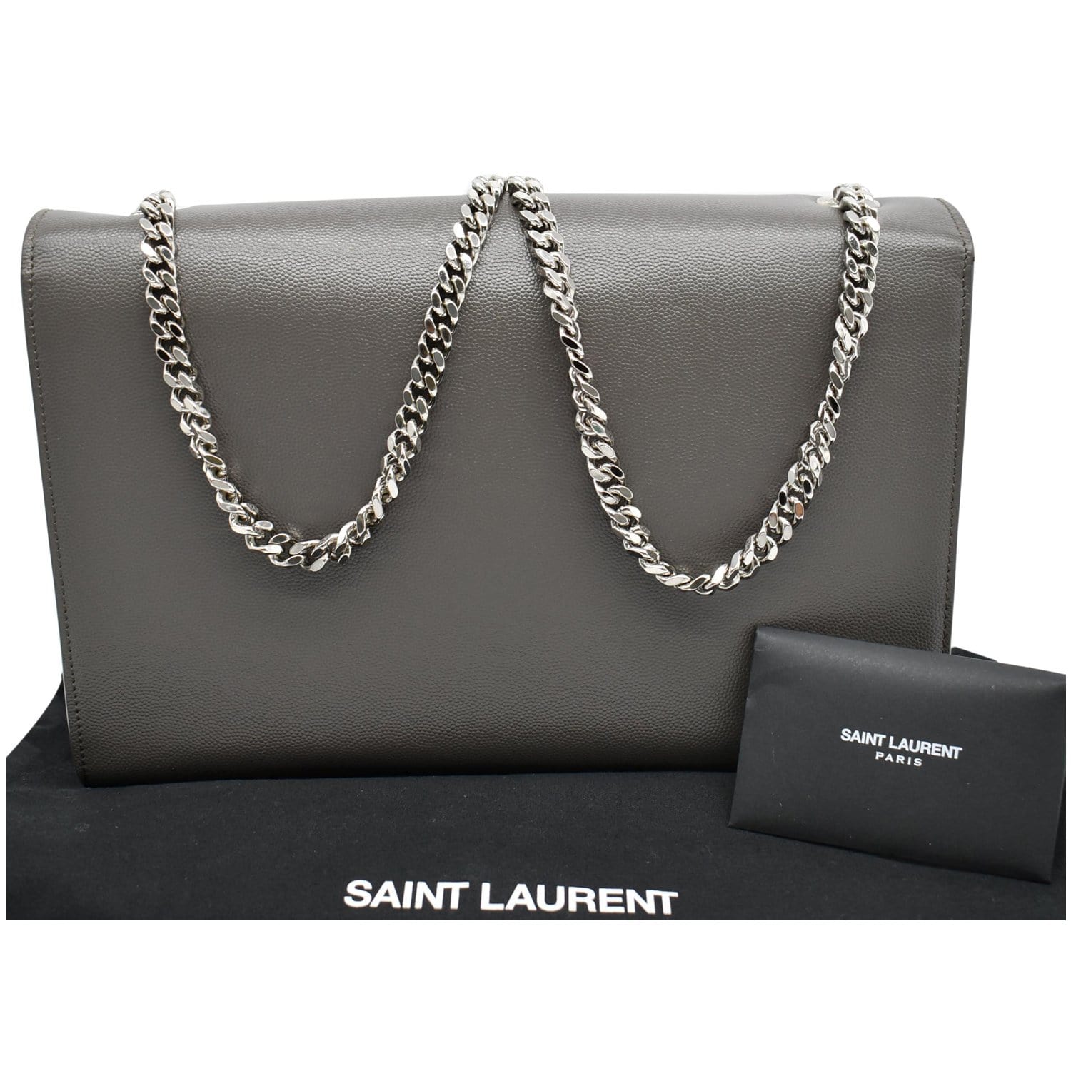 Saint Laurent Kate Monogram YSL Medium Grain de Poudre Chain Bag