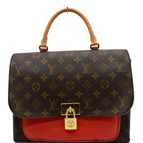 LOUIS VUITTON Marignan Monogram Canvas Shoulder Bag Coquelicot