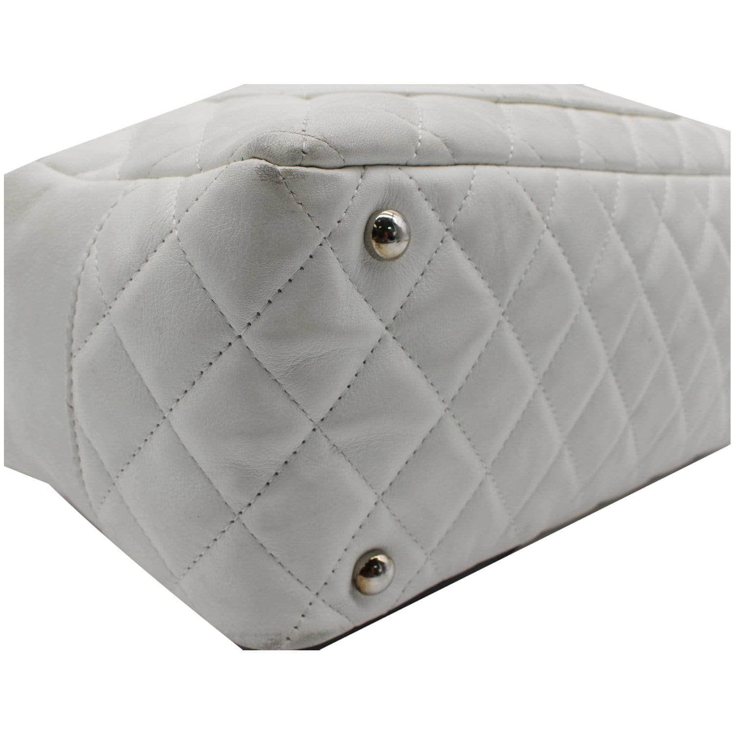 CHANEL Shoulder Bag A25171 Bowling bag Cambon line lambskin white whit –