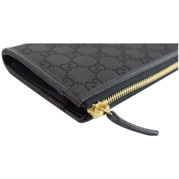 GUCCI GG Canvas Zip Around Wallet Black 332747