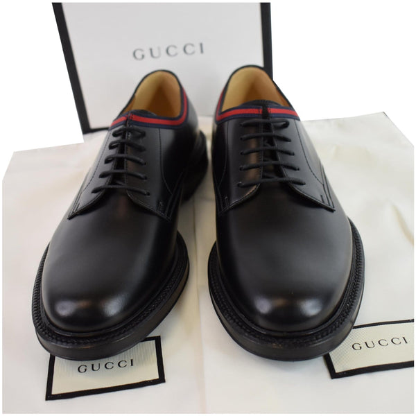Gucci Classic gucci pintuck formal shirt item Shiny Leather Shoes front view