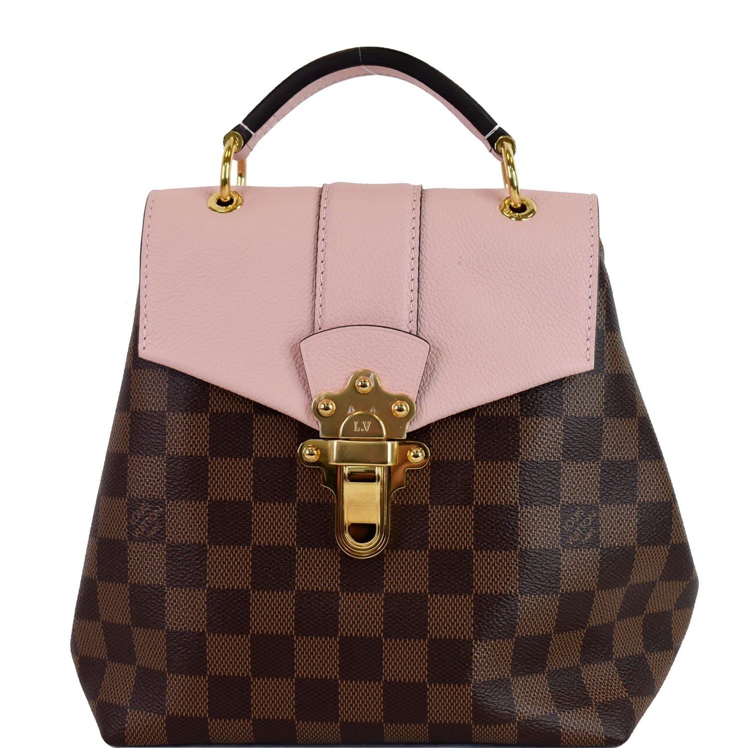 Louis Vuitton Backpack Clapton Damier Ebene Pink in Coated Canvas