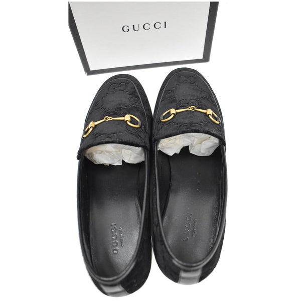 Gucci GG Jordaan Velvet Leather Loafer - top preview