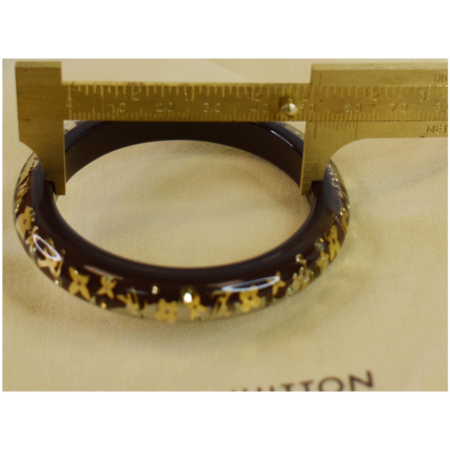 Louis Vuitton Wide Inclusion Bangle Bracelet - Brown, Brass Bangle