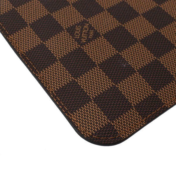 LOUIS VUITTON Neverfull MM Damier Ebene Pochette Wristlet Pouch Brown