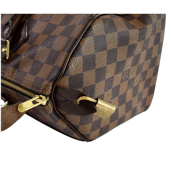 LOUIS VUITTON Speedy 30 Damier Ebene Satchel Handbag Brown