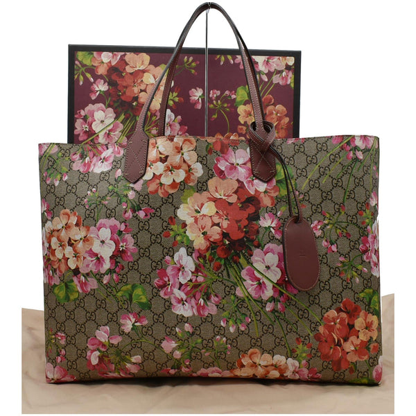 GUCCI Blooms Reversible Floral GG Canvas Tote Bag Multicolor 368571