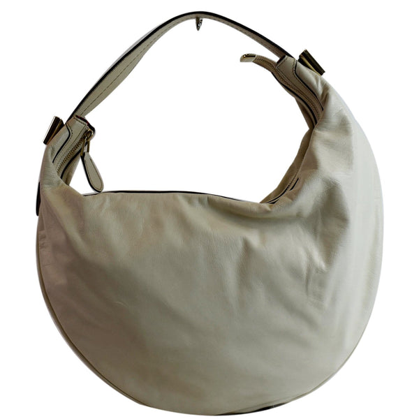 GUCCI Duchessa Leather Hobo Bag Ivory 181492